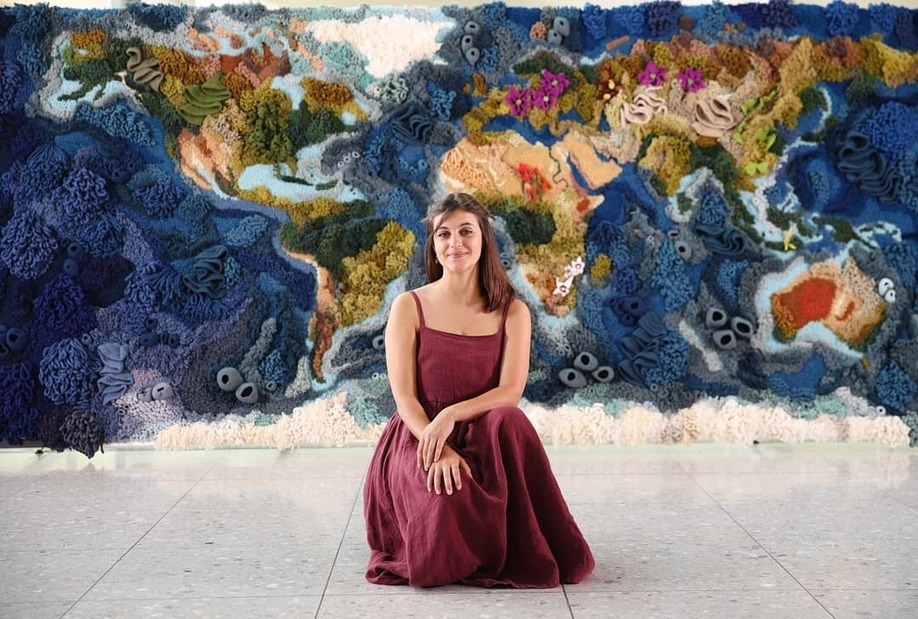 Portuguese Textile Artist Creates Gorgeous Handwoven World Map Tapestry Using Techniques of Her Ancestors -