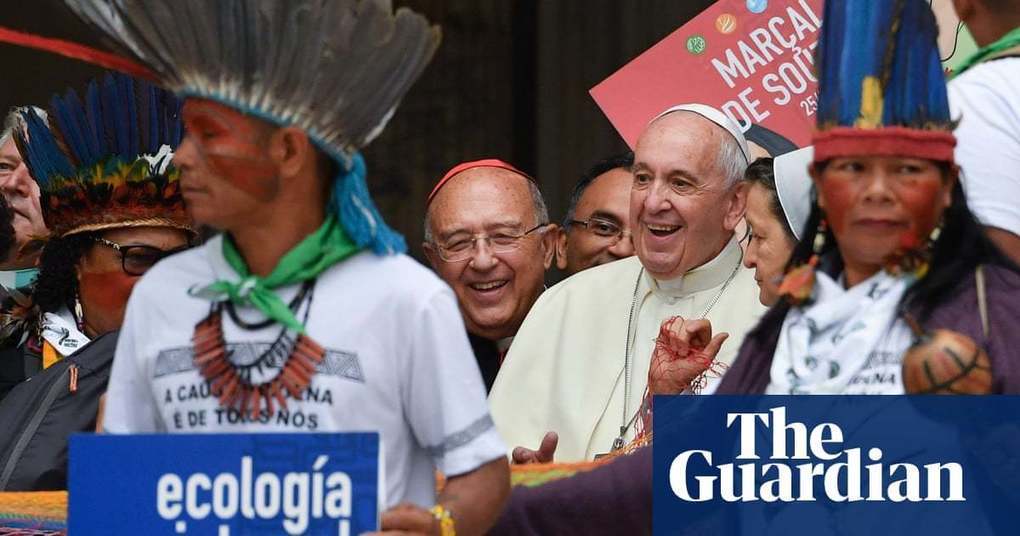 Pope: indigenous people's feathered headgear no sillier than Vatican hats | World news | The Guardian -