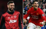 Bruno Fernandes can’t stop smiling as he sings his new Man Utd chant comparing him to Cristiano Ronaldo –