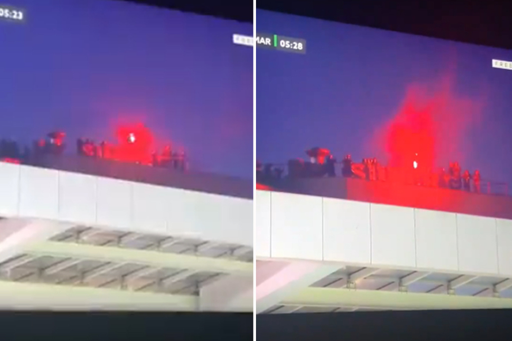 Porto fans sneak onto stadium ROOF with flares to watch Maritimo clash despite Covid-19 restrictions –