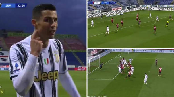 Cristiano Ronaldo Scores 32 Minute Hat-Trick For Juventus Vs Cagliari - his 57th -